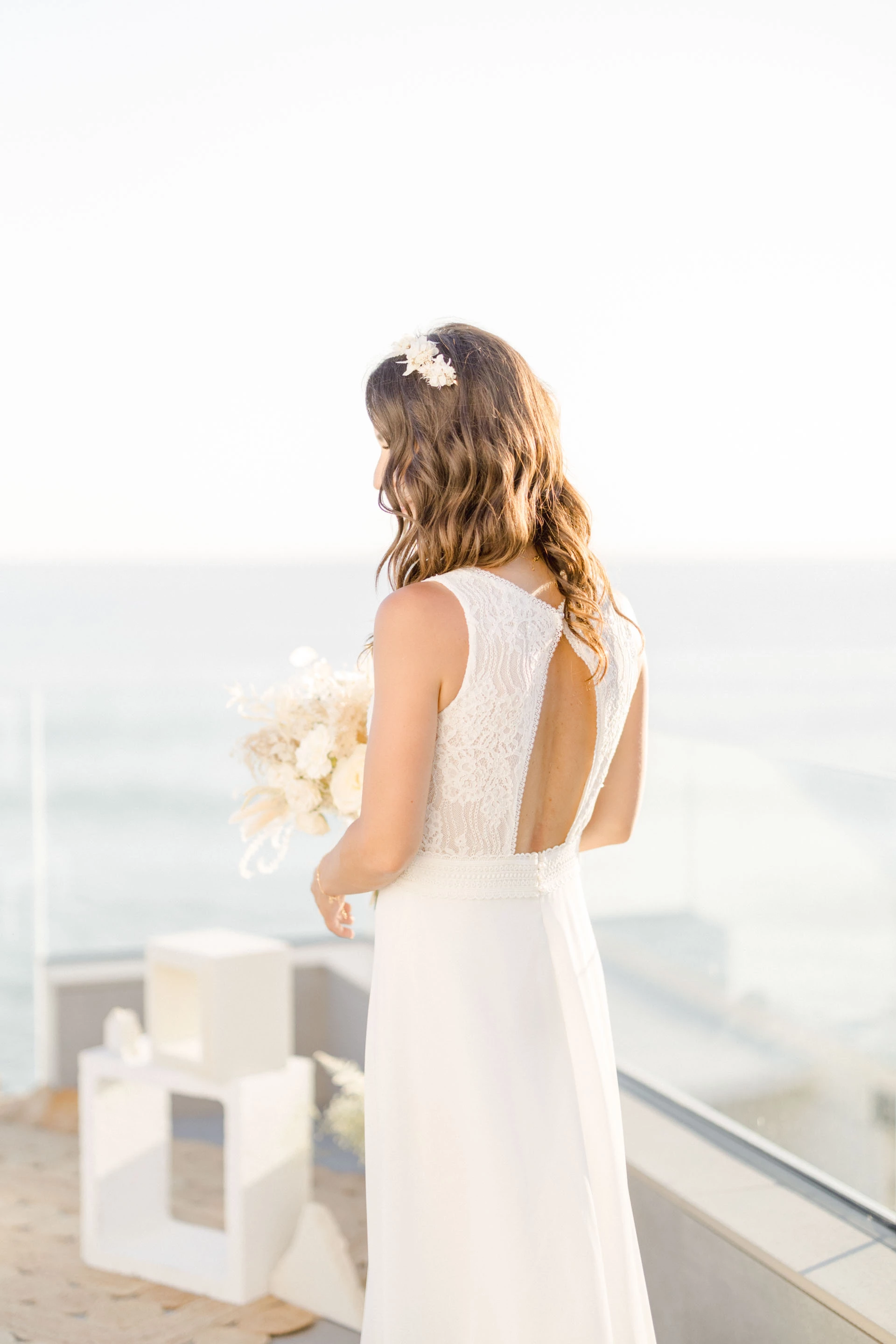 robe mariage beige gris